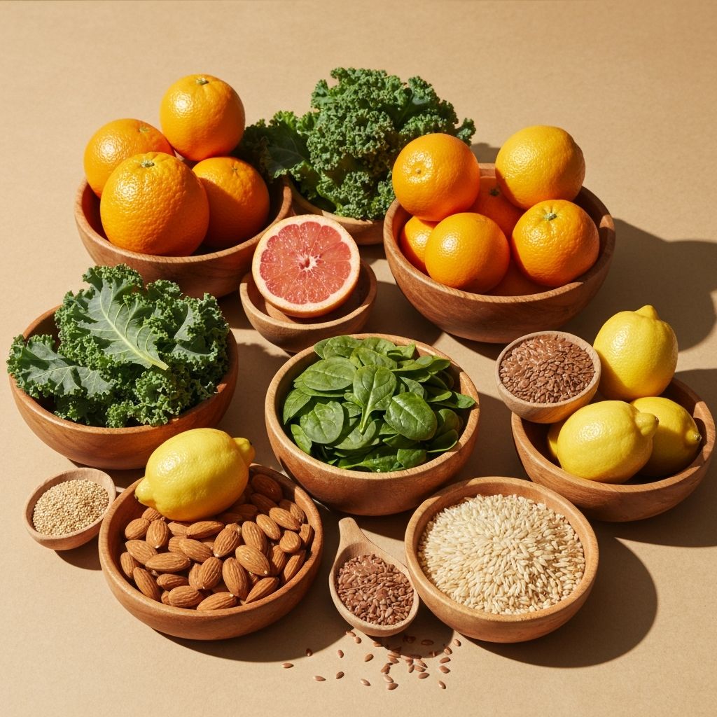 Assorted natural vitamin sources